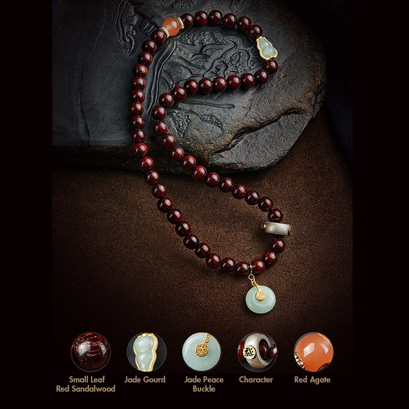Stone of buddha Chinese Zodiac Natal Buddha Small Leaf Red Sandalwood Jade Red Agate PiXiu Sooth Bracelet