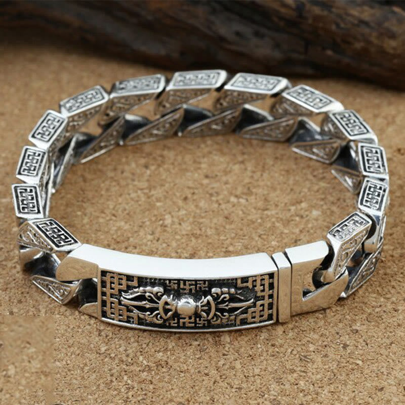 Stone of buddha Tibetan Om Mani Padme Hum Dorje Vajra Swastika Carved Purity Bracelet