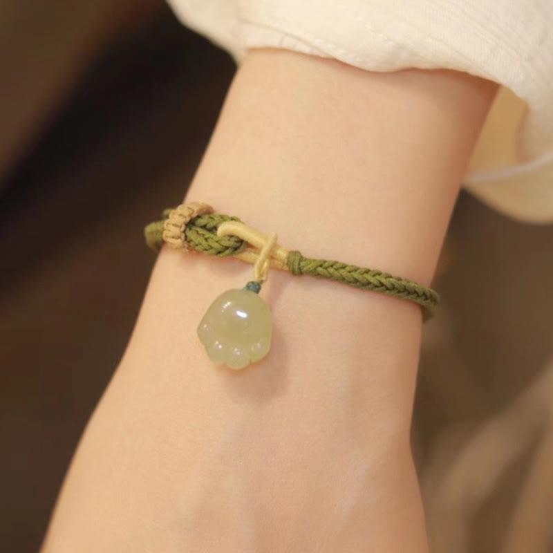 Stone of buddha Jade Cat Paw Pattern Luck Abundance Bracelet