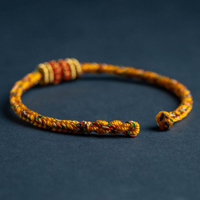 Stone of buddha Tibet Handmade Chinese Zodiac Natal Buddha Luck Strength Braided String Bracelet