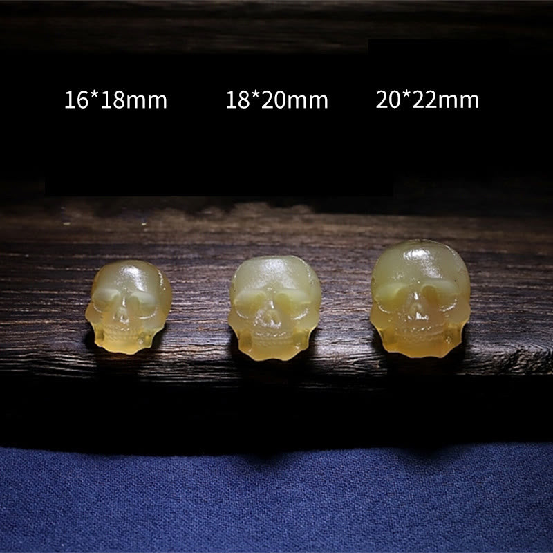 Stone of buddha Handmade Tibetan Sheep Horn Skull The Lord of the Corpse Forest Yak Bone Engraved Luck Bracelet