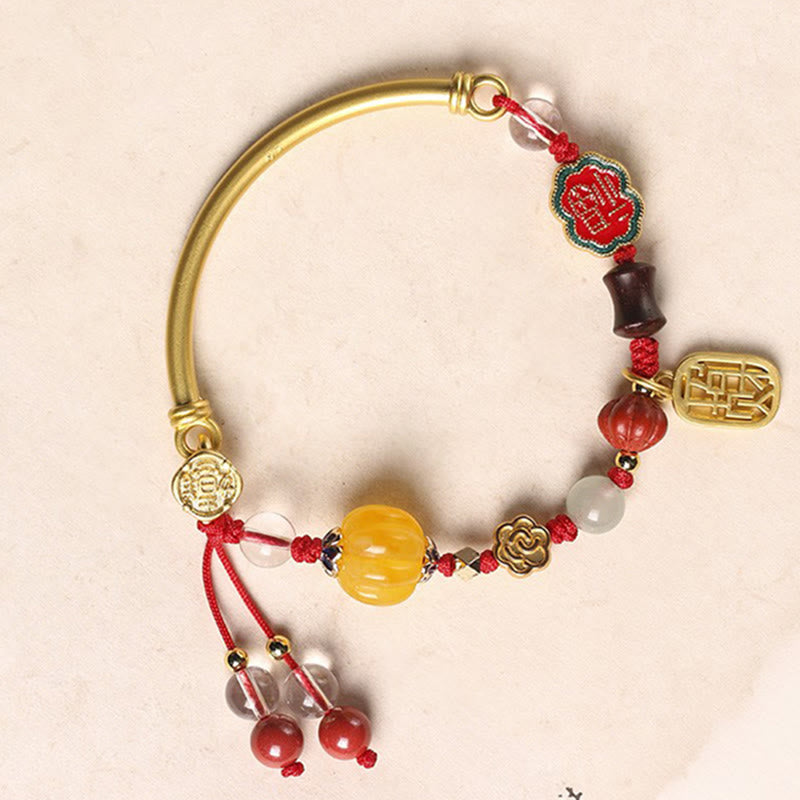 Stone of buddha Tibetan Auspicious Clouds Fortune Happiness Wealth Luck Bracelet