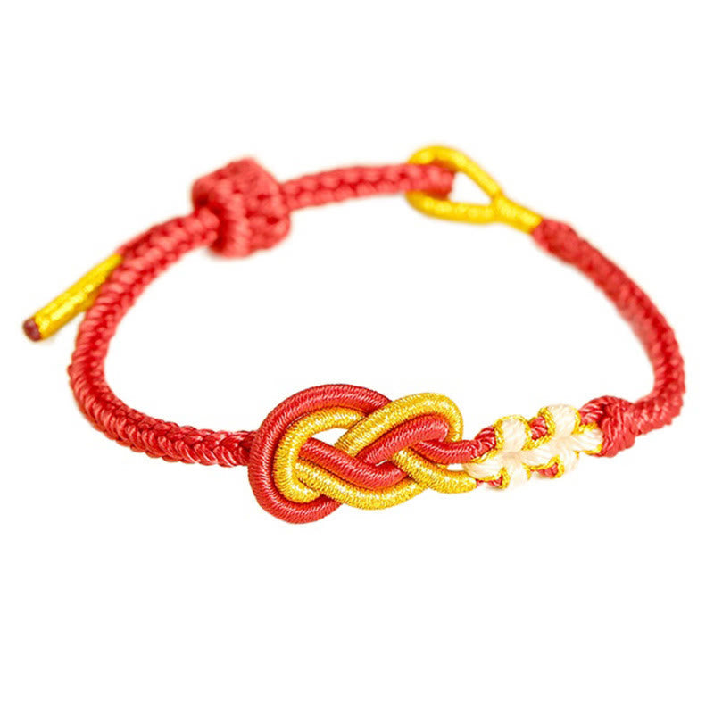 Stone of buddha Handcrafted Eight Thread Peace Knot Peach Blossom Knot Luck Connection Bracelet