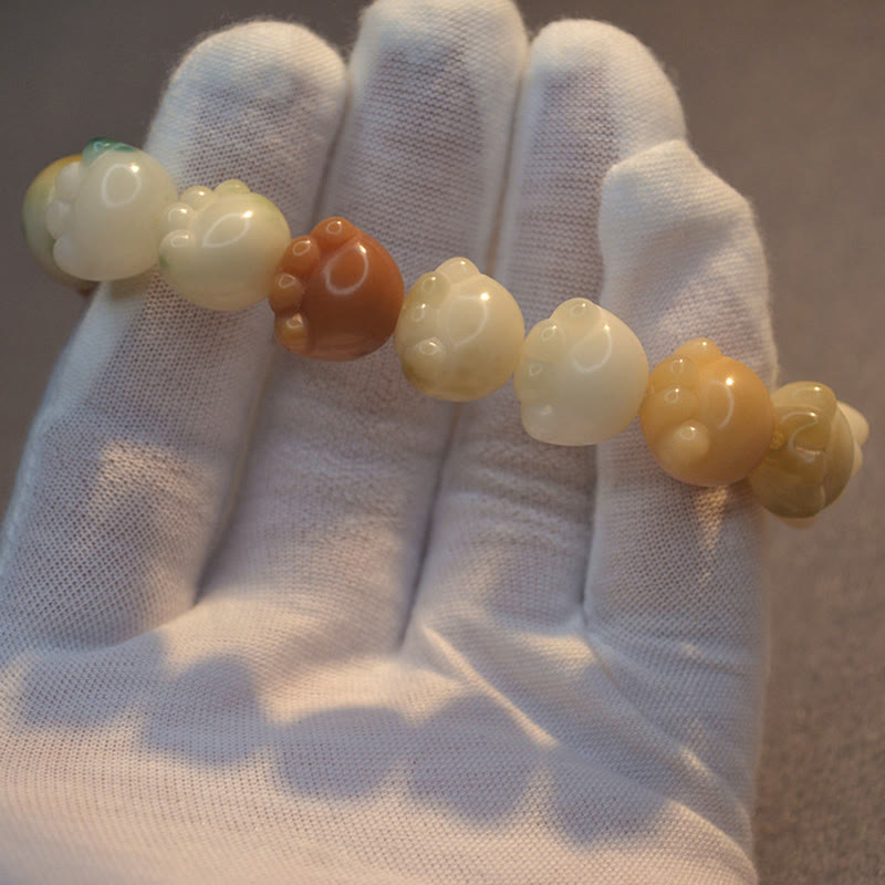 Stone of buddha Multilayered Bodhi Seed Cute Cat Paw Calm Harmony Bracelet