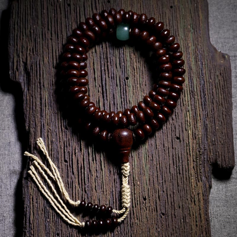 Stone of buddha Natural Tibet 108 Mala Beads Purple Bodhi Seed Three-eyed Dzi Bead Copper Dorje Harmony Bracelet