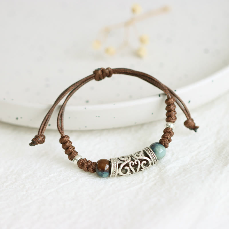 Stone of buddha Tibet Ceramic Bead Wealth String Bracelet