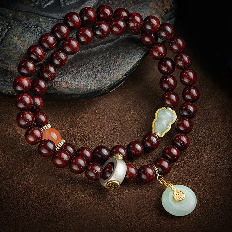 Stone of buddha Chinese Zodiac Natal Buddha Small Leaf Red Sandalwood Jade Red Agate PiXiu Sooth Bracelet