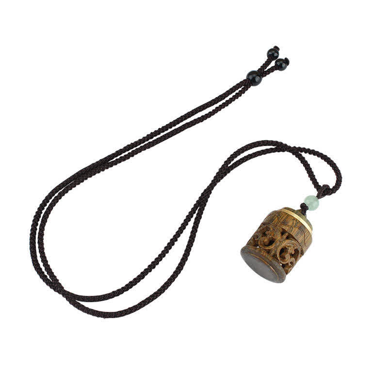 Stone of buddha Tibet Green Sandalwood Rosewood Om Mani Padme Hum Lotus Positive Soothing Necklace Pendant