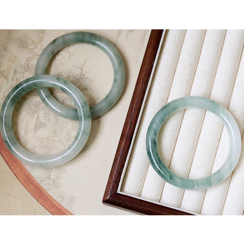 Stone of buddha Natural Jade Luck Prosperity Bangle Bracelet