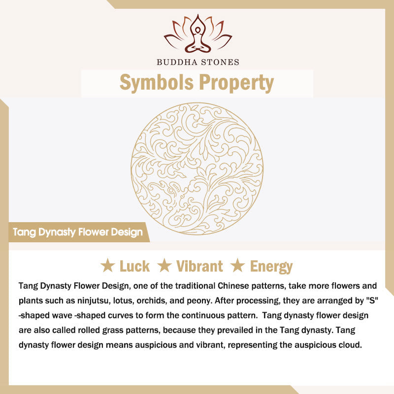 Stone of buddha Tibetan Om Mani Padme Hum Tang Dynasty Flower Design Copper Peace Chain Bracelet