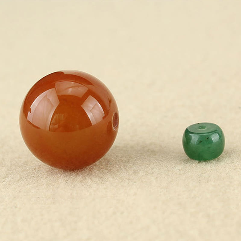 Stone of buddha Red Agate Green Aventurine Green Bodhi Seed Bead Calm Leather Rope Necklace Pendant