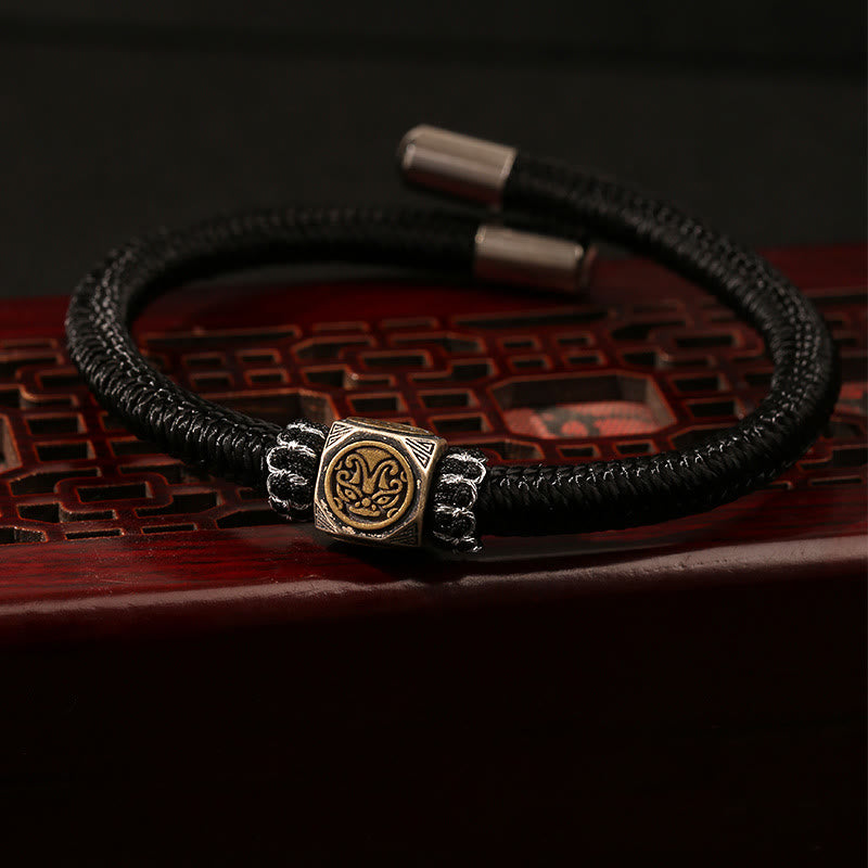 Stone of buddha 925 Sterling Silver Perfect Knot King Kong Knot Faith Strength Bracelet