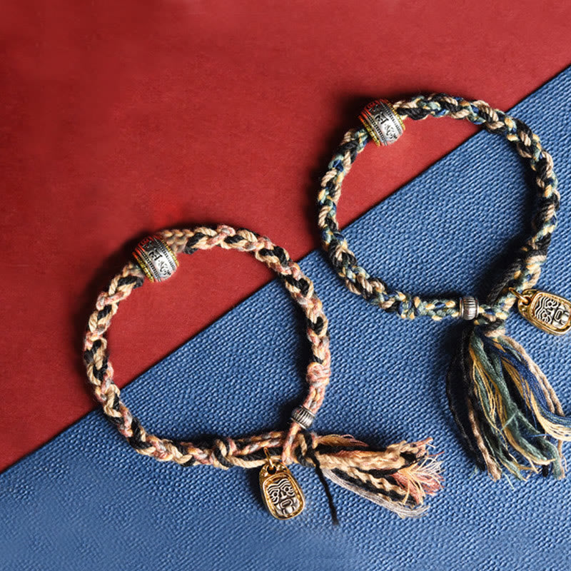 Stone of buddha Zakiram Goddess of Wealth Om Mani Padme Hum Peace Handmade Bracelet