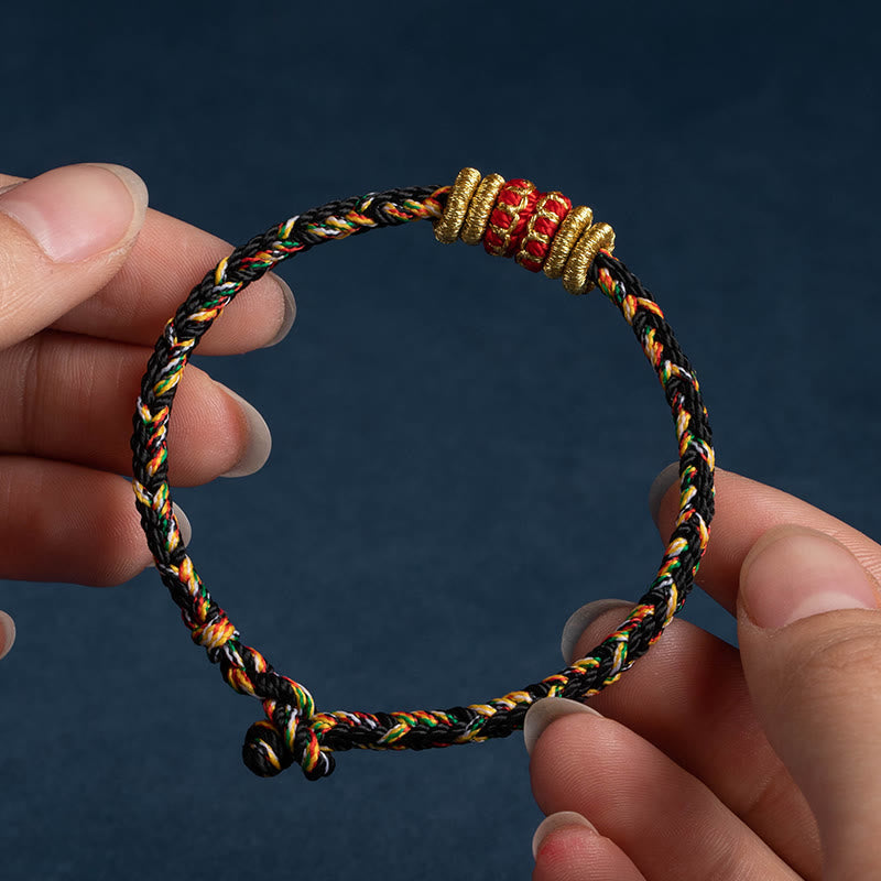 Stone of buddha Tibet Handmade Chinese Zodiac Natal Buddha Luck Strength Braided String Bracelet