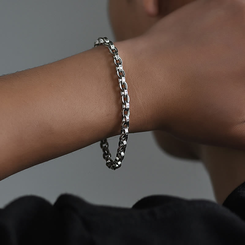Stone of buddha 925 Sterling Silver Om Mani Padme Hum Carved Design Creativity Metal Bracelet