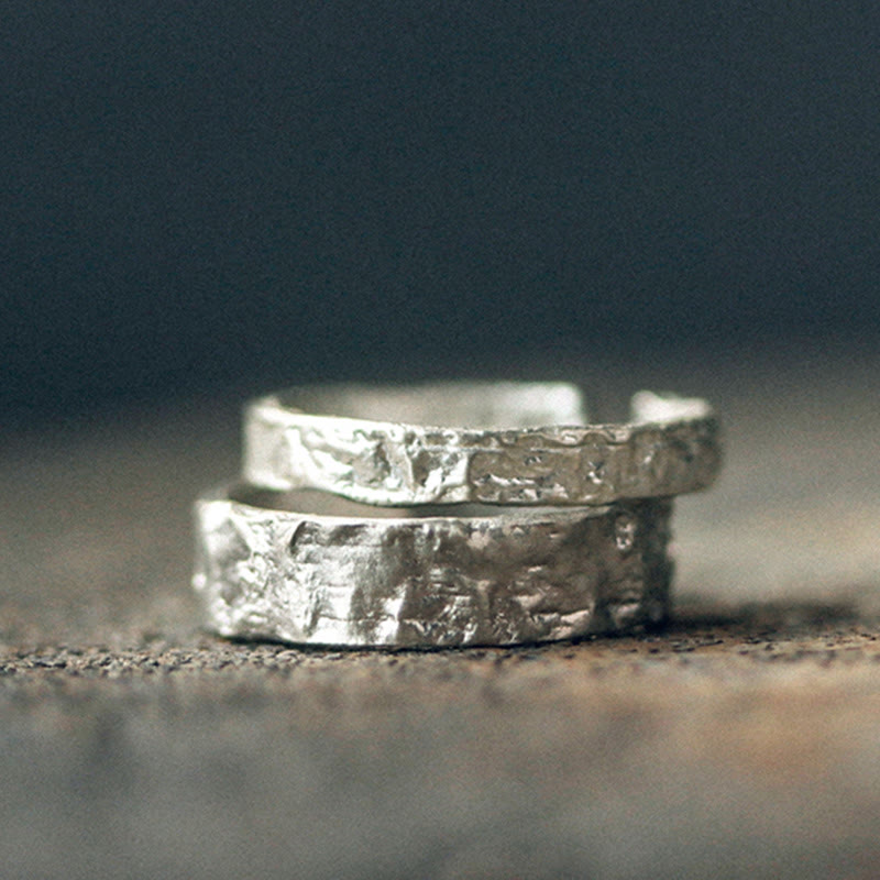 Stone of buddha 925 Sterling Silver Simple Design Blessing Couple Ring