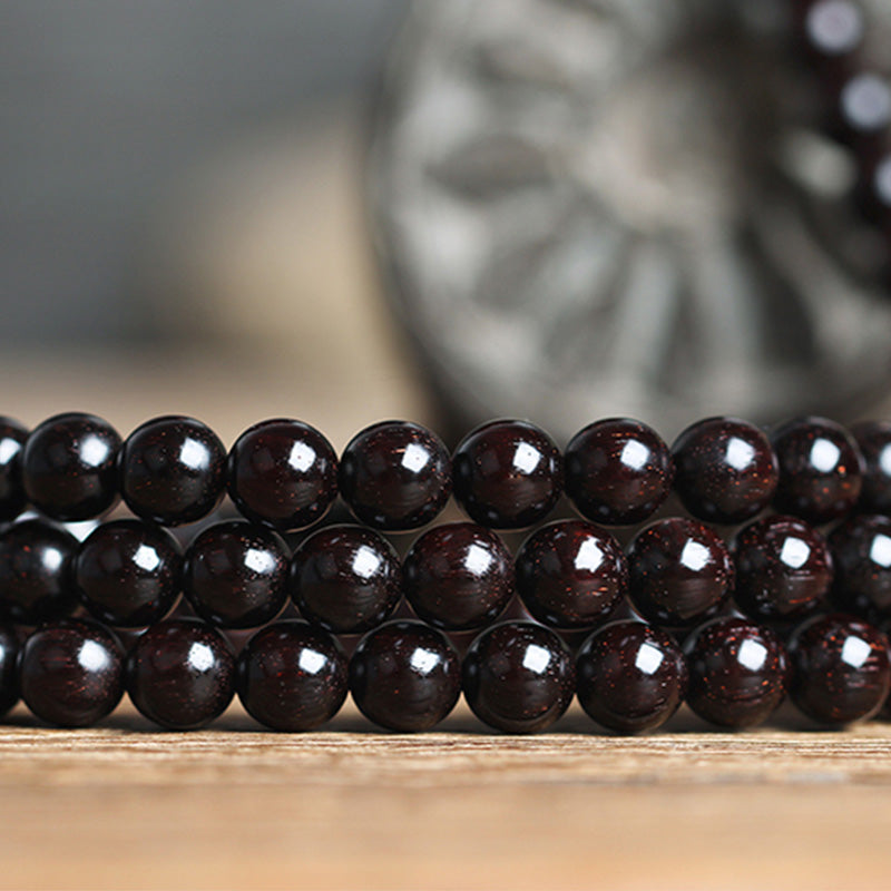 Stone of buddha 108 Mala Beads 4.8 Stars With Gold Star Indian Small Leaf Red Sandalwood Amber Turquoise Chinese Knotting Blessing Bracelet