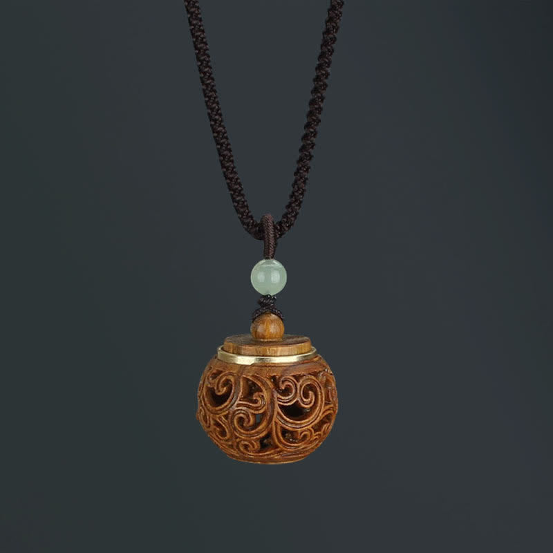 Stone of buddha Tibet Green Sandalwood Rosewood Om Mani Padme Hum Lotus Positive Soothing Necklace Pendant