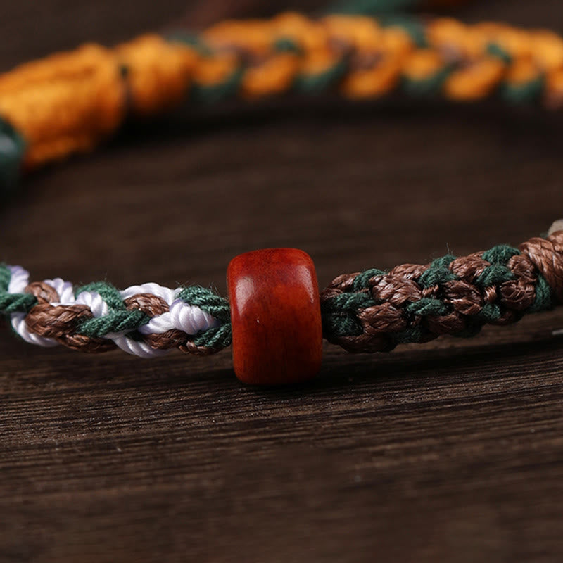 Stone of buddha Handmade Tibetan Silver 925 Sterling Silver Zakiram Goddess of Wealth Camel Bone Protection Braided Bracelet