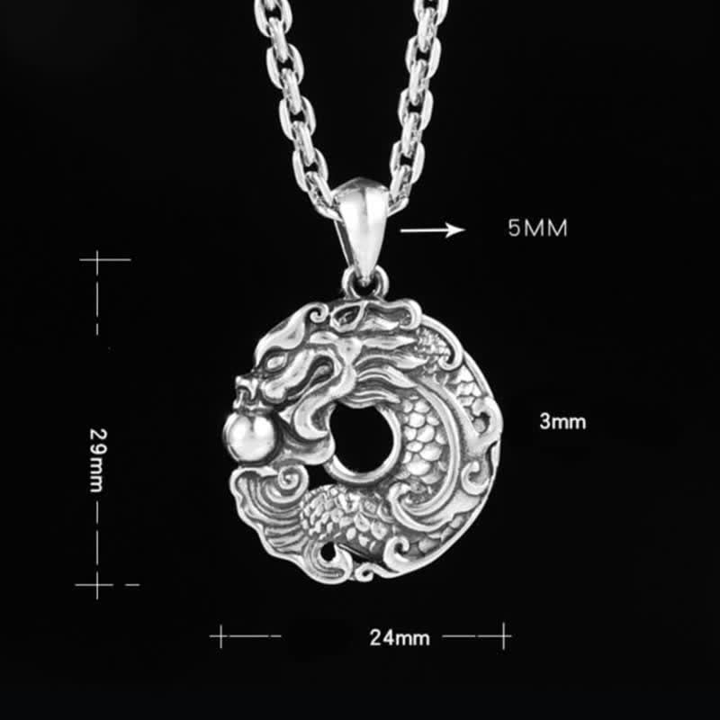Stone of buddha Koi Fish Dragon Peace Buckle Wealth Necklace Pendant