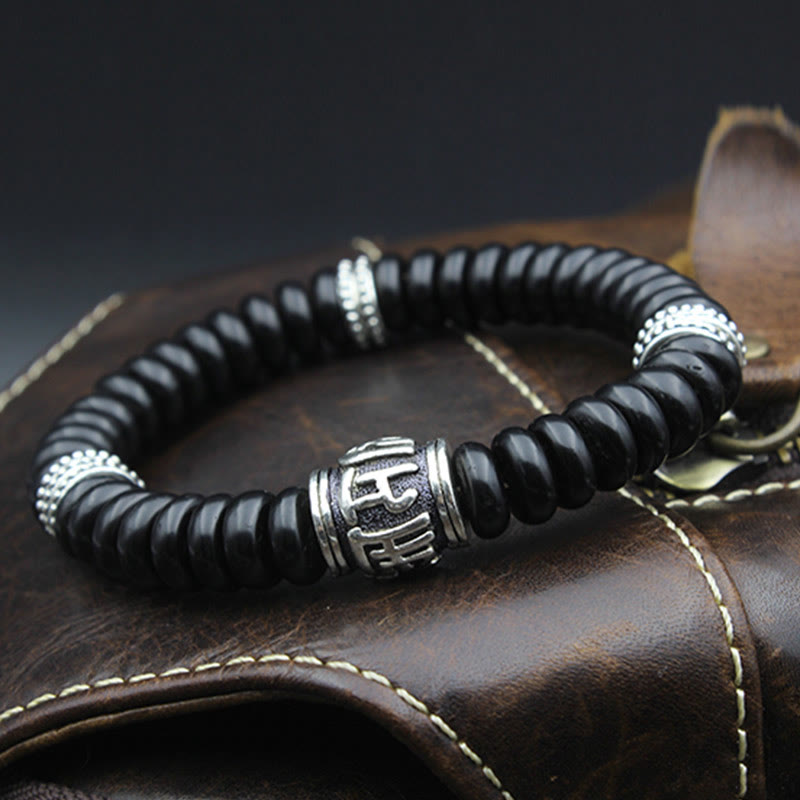 Stone of buddha Natural Tibetan Coconut Shell Om Mani Padme Hum Positive Bracelet