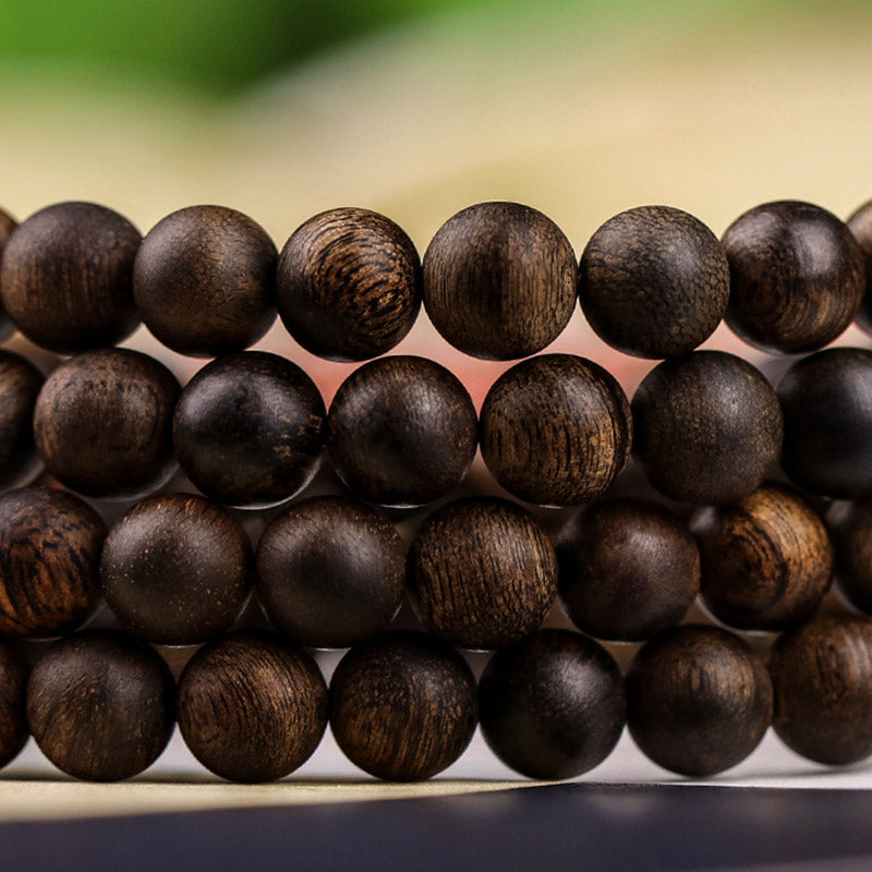 Stone of buddha 108 Mala Beads Indonesia Tarakan Rare Agarwood Cyan Jade Ward Off Evil Spirits Bracelet