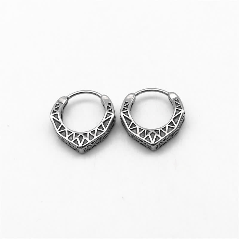 Stone of buddha Viking Hoop Titanium Steel Balance Earrings