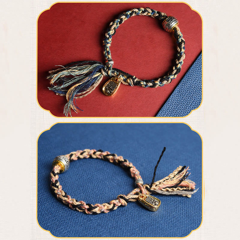 Stone of buddha Zakiram Goddess of Wealth Om Mani Padme Hum Peace Handmade Bracelet