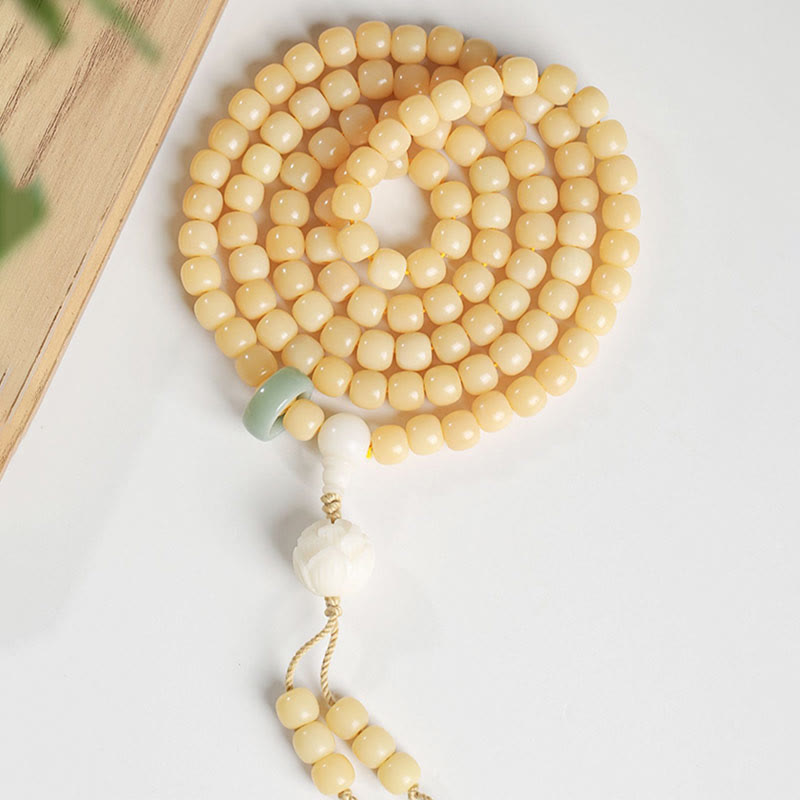 Stone of buddha Natural Bodhi Seed Lotus Dzi Bead Peace Harmony Charm Bracelet