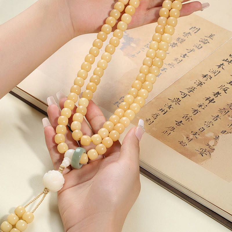 Stone of buddha Natural Bodhi Seed Lotus Dzi Bead Peace Harmony Charm Bracelet