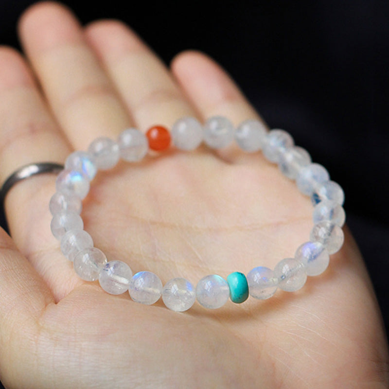 Stone of buddha Moonstone Calm Healing Positive Bracelet