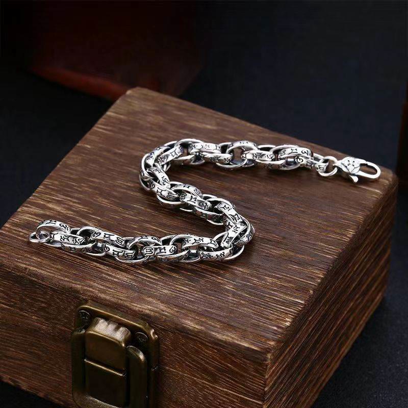 Stone of buddha Tibetan Om Mani Padme Hum Carved Amulet Creativity Bracelet