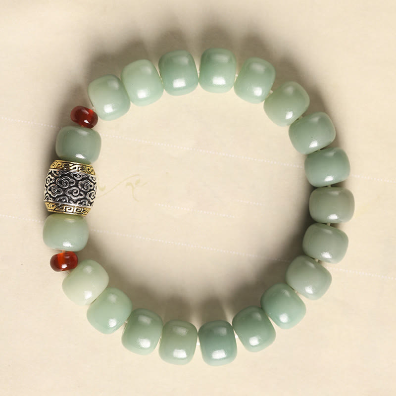 Stone of buddha Bodhi Seed Auspicious Cloud Fu Character Bead Peace Bracelet