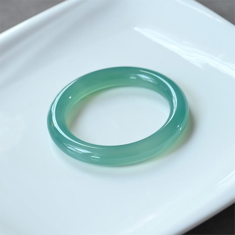 Stone of buddha Natural Green Chalcedony Strength Bangle Bracelet