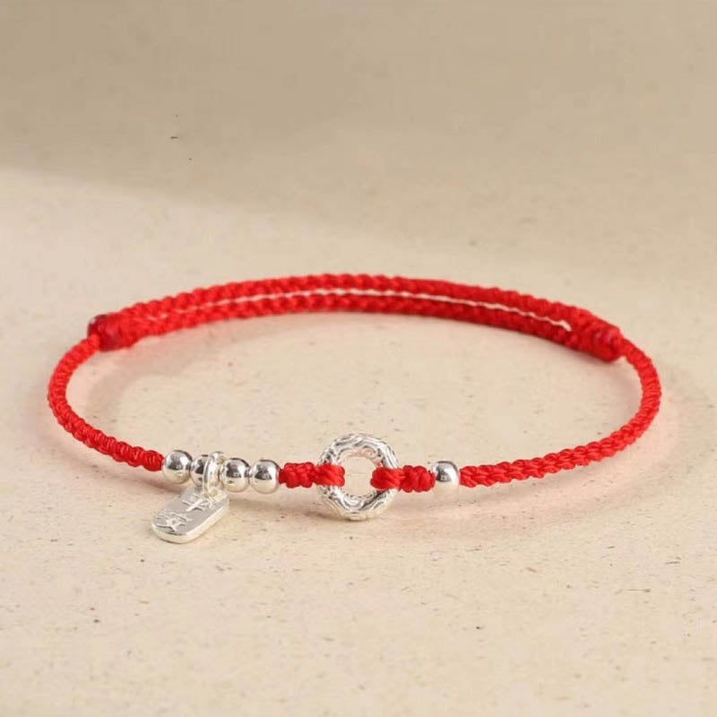 Stone of buddha 925 Sterling Silver Auspicious Clouds Peace Buckle Safe And Sound Bracelet Anklet