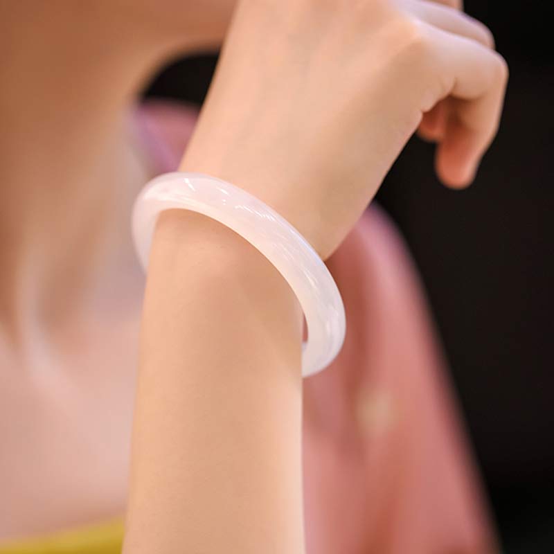 Stone of buddha Natural Chalcedony Harmony Positive Bracelet Bangle
