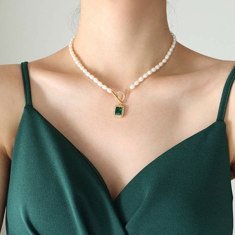 Stone of buddha Pearl Zircon Wealth Charm Necklace Pendant