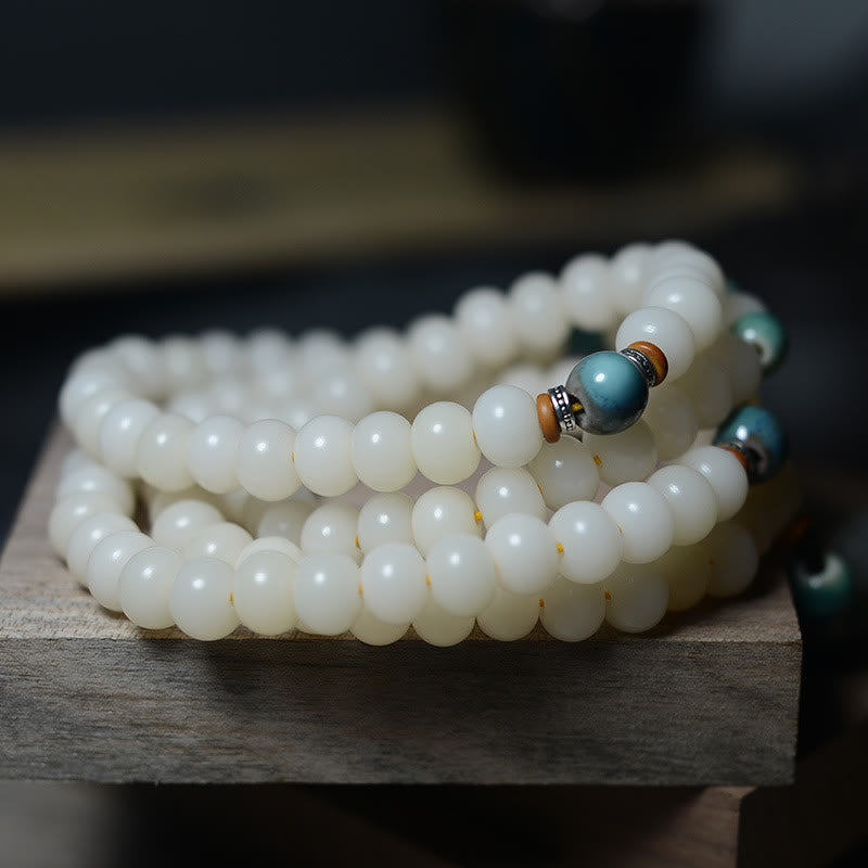 Stone of buddha 108 Mala Beads Bodhi Seed Keep Away Evil Spirits Calm Bracelet