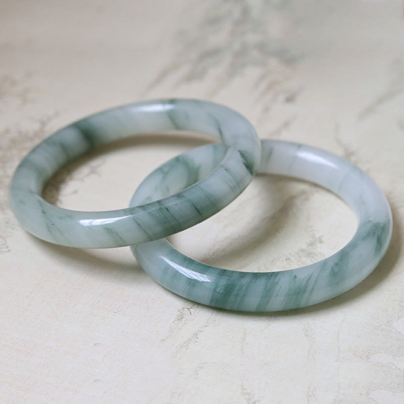 Stone of buddha Natural Jade Luck Prosperity Bangle Bracelet