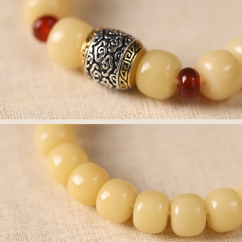 Stone of buddha Bodhi Seed Auspicious Cloud Fu Character Bead Peace Bracelet