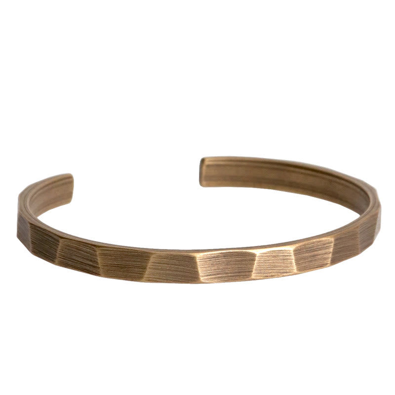 Stone of buddha Vintage Rustic Design Copper Wealth Adjustable Cuff Bracelet
