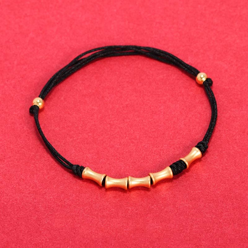 Stone of buddha 925 Sterling Silver Bamboo Design Protection Luck Braided Bracelet