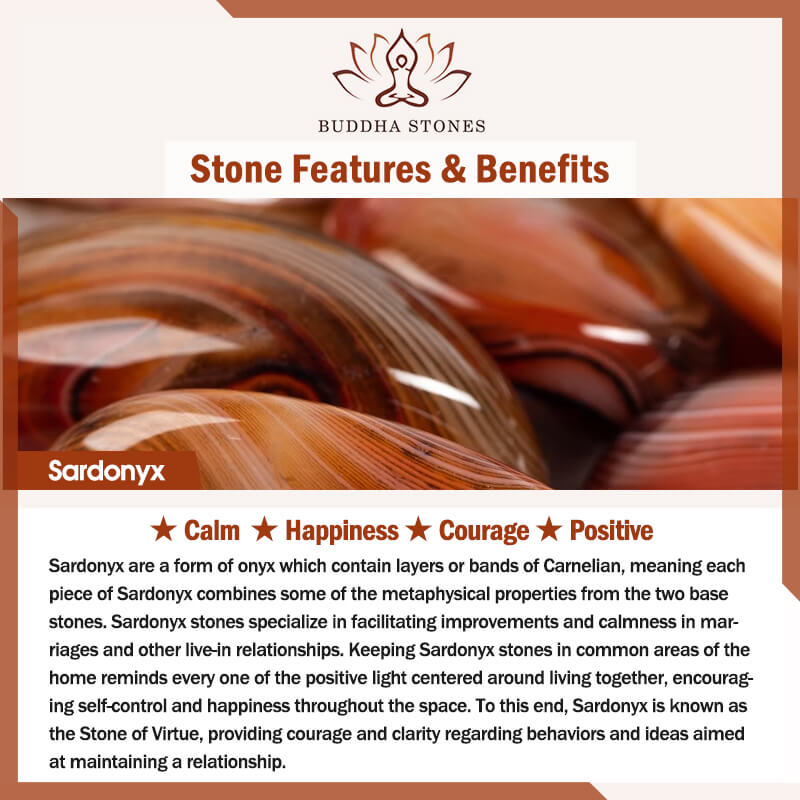 Stone of buddha Natural Sardonyx Courage Happiness Bracelet