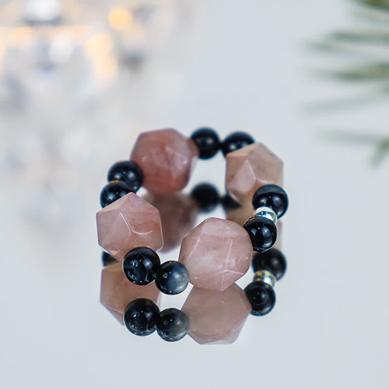 Stone of buddha Yin Yang Symbol Balance Luck Ring