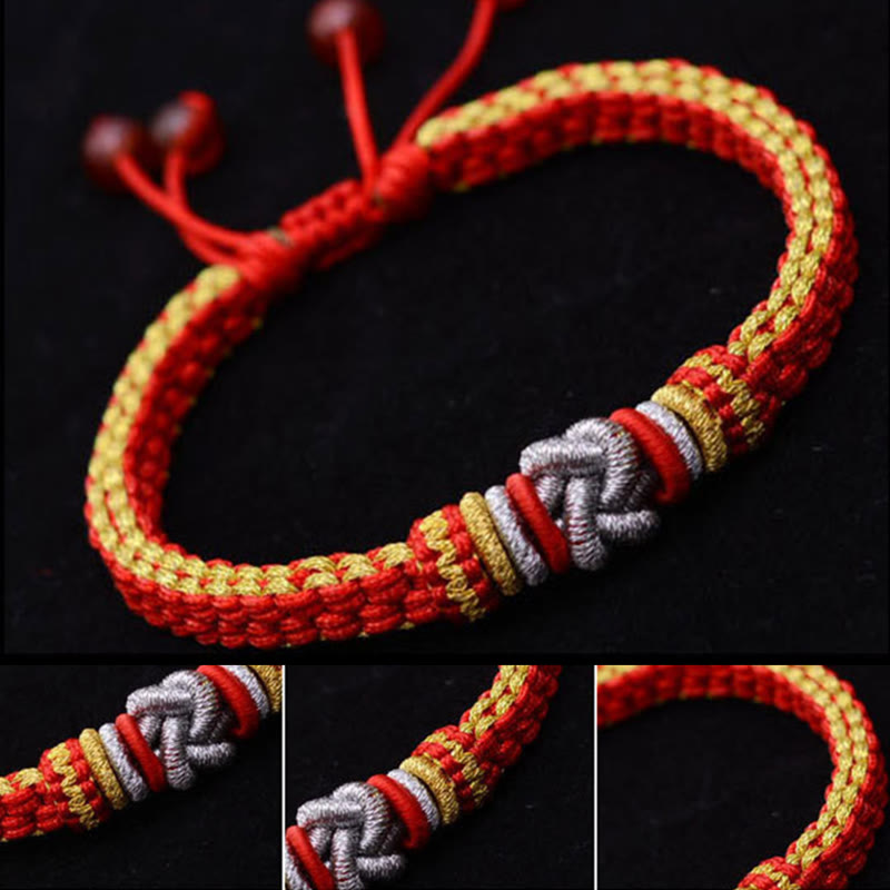 Stone of buddha Colorful Rope True Love Knot Luck Handmade Bracelet