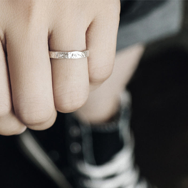 Stone of buddha 925 Sterling Silver Simple Design Blessing Couple Ring