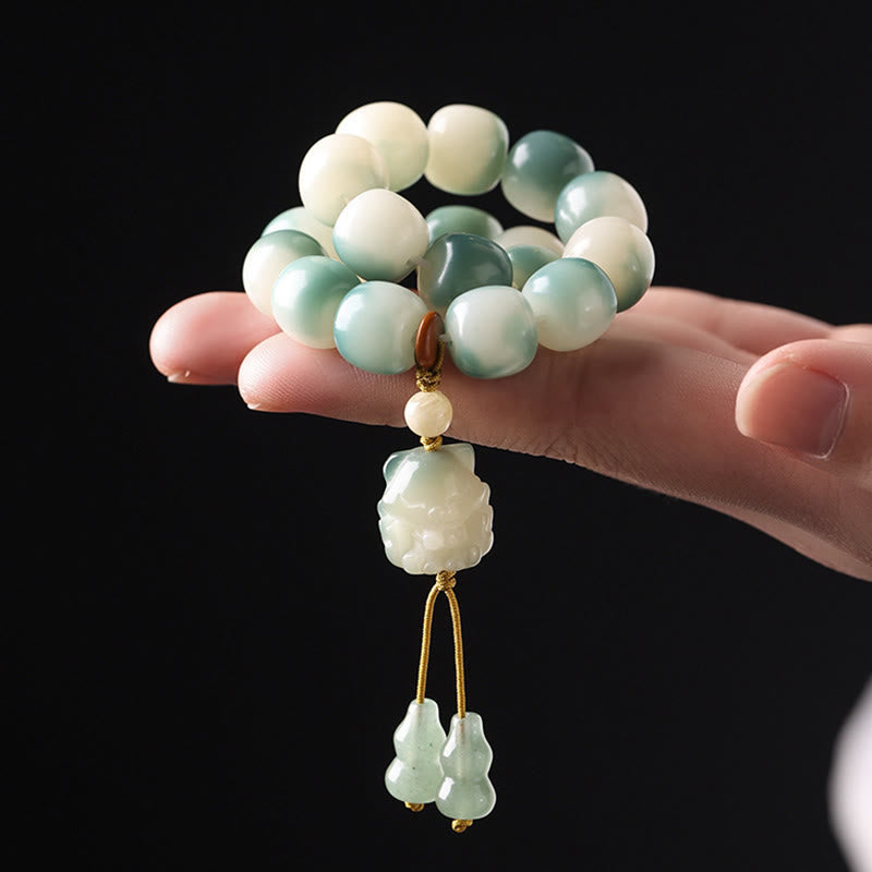 Stone of buddha Gradient Bodhi Seed Nine-Tailed Fox Cat Paw Claw Pine Cone Peace Bracelet
