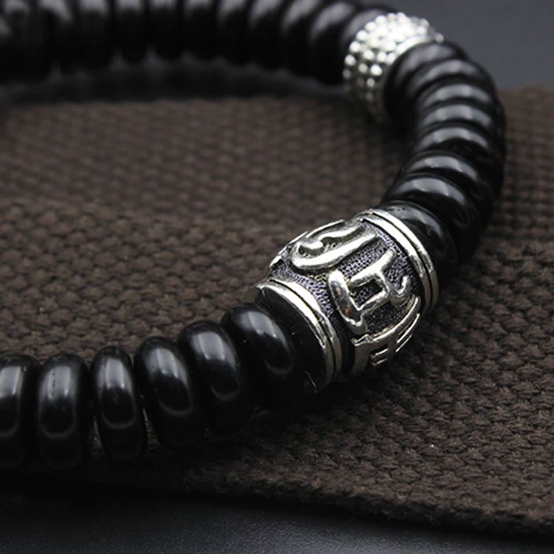 Stone of buddha Natural Tibetan Coconut Shell Om Mani Padme Hum Positive Bracelet