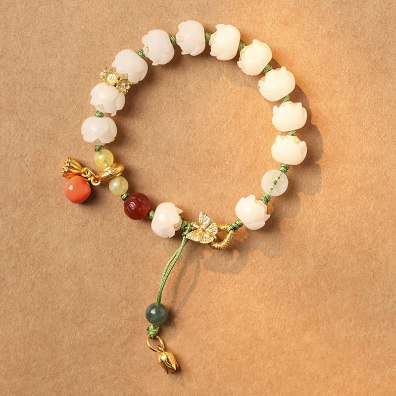 Stone of buddha Natural Bodhi Seed Lotus Pumpkin Bead Peace Harmony Bracelet