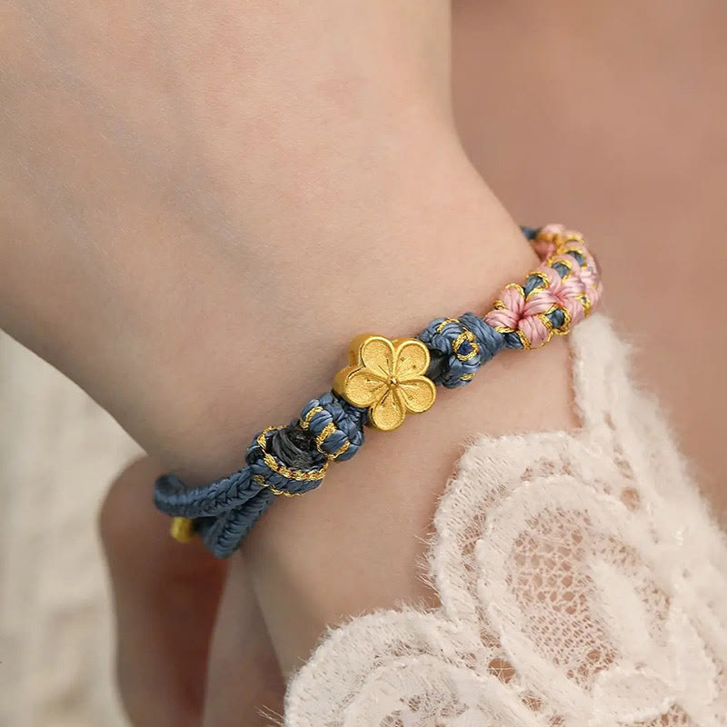 Stone of buddha Peach Blossom Design Wealth String Bracelet